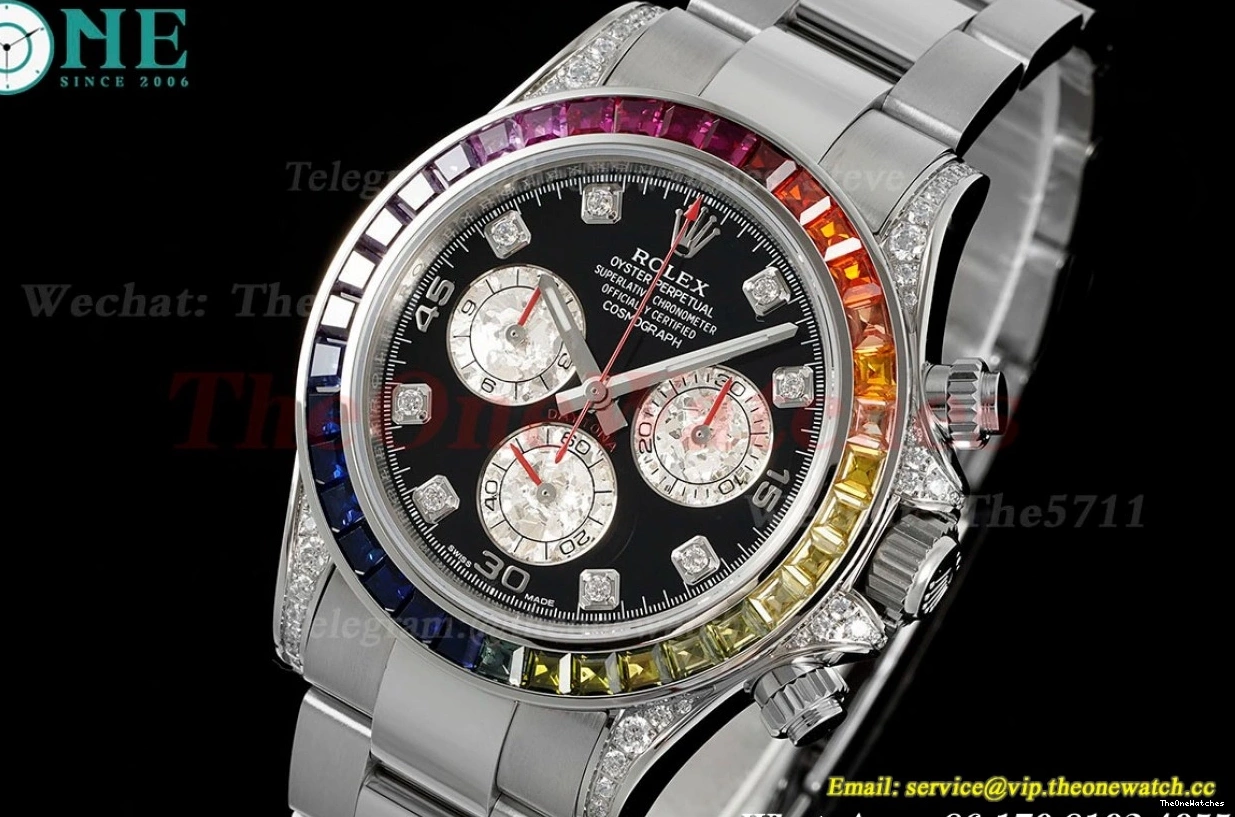 SS Black SS ZF Dia Rainbow SH4130 116599 Daytona 40mm 0206